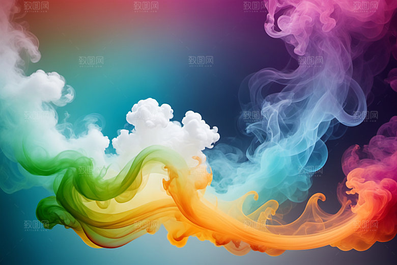 彩色烟雾高清质感背景图