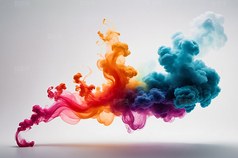 彩色烟雾立体炫彩背景图