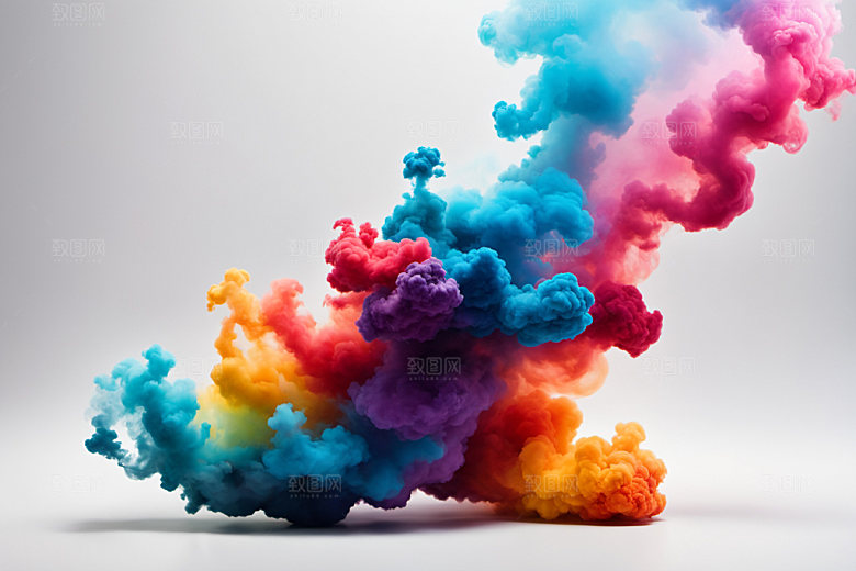 彩色烟雾炫彩艺术感背景图