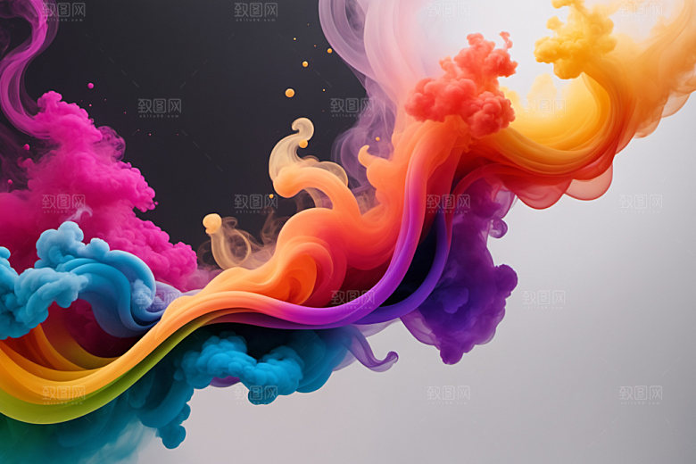 彩色烟雾炫彩质感背景图