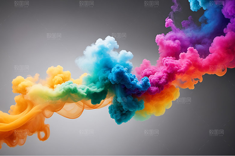 彩色烟雾质感炫彩背景图