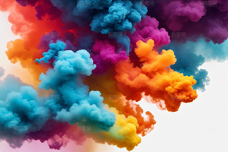 彩色烟雾抽象炫彩背景图