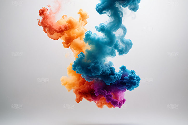 彩色烟雾抽象炫彩背景图