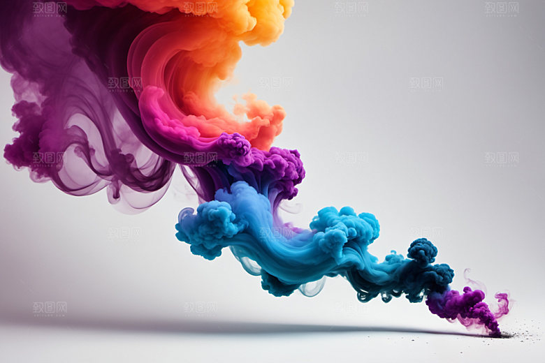 彩色烟雾艺术感炫彩背景图