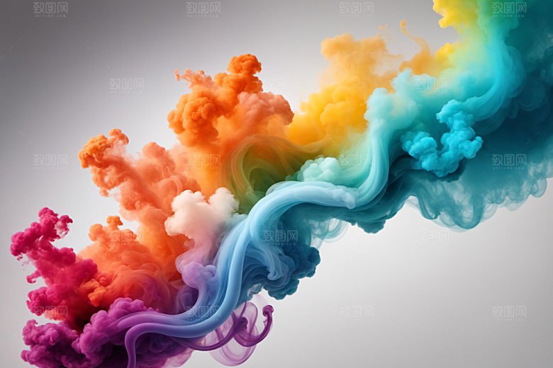 彩色烟雾高清艺术感背景图