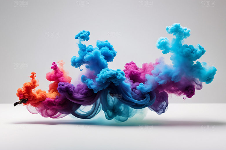 彩色烟雾立体质感背景图