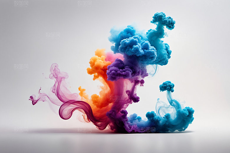 彩色烟雾抽象质感背景图