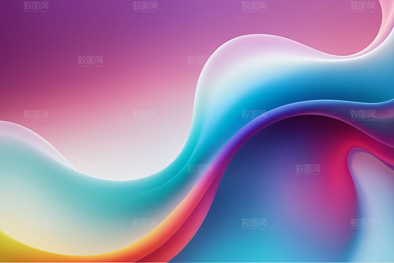 彩色烟雾立体艺术感背景图