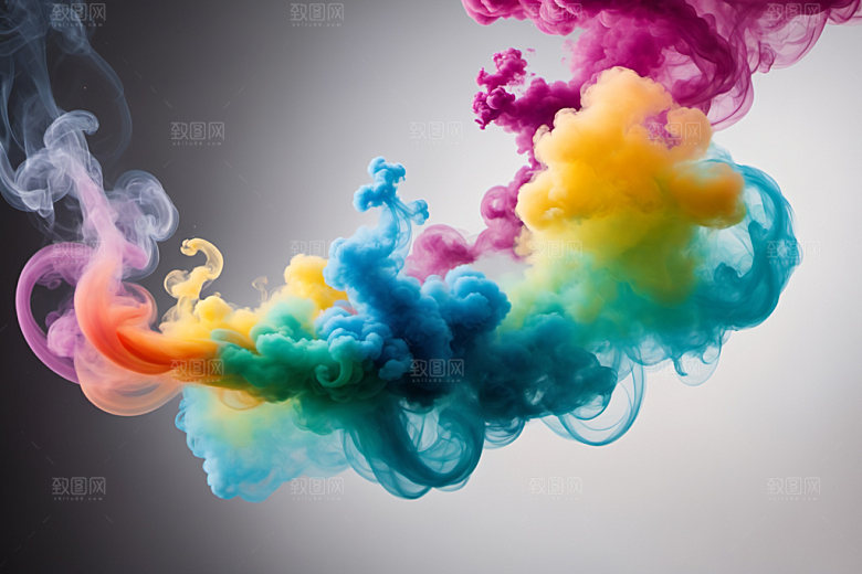 彩色烟雾高清漂浮背景图