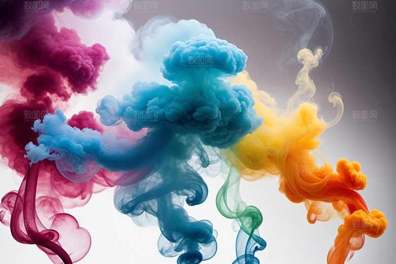 彩色烟雾抽象炫彩背景图