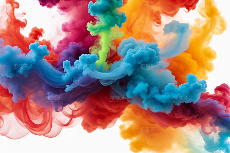 彩色烟雾漂浮立体背景图