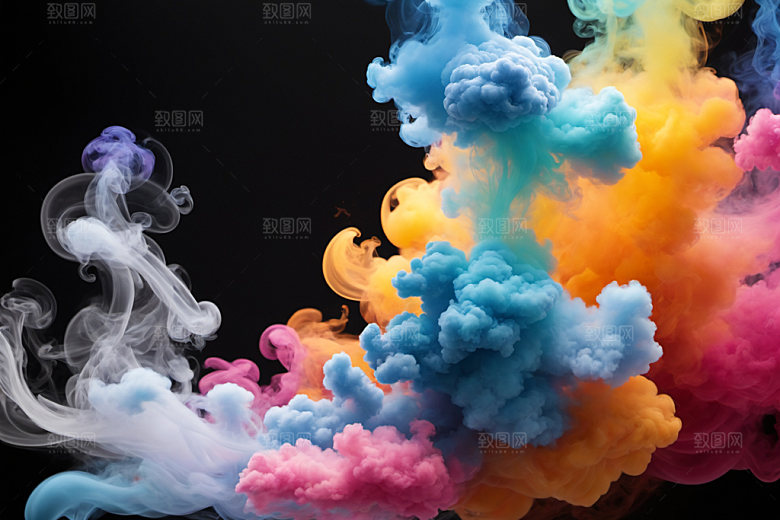彩色烟雾高清漂浮背景图