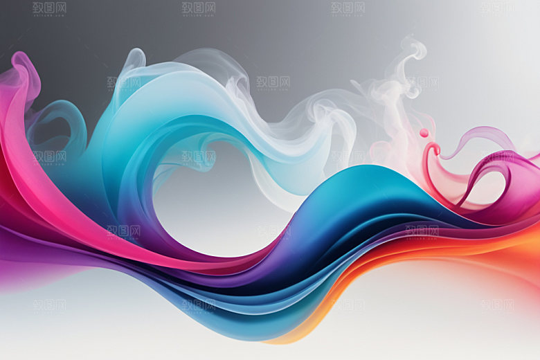 彩色烟雾艺术感立体背景图