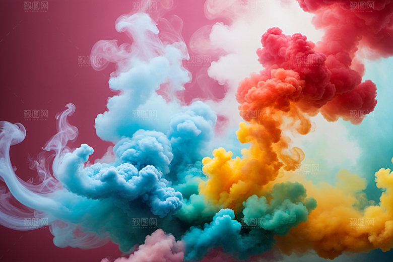 彩色烟雾质感艺术感背景图