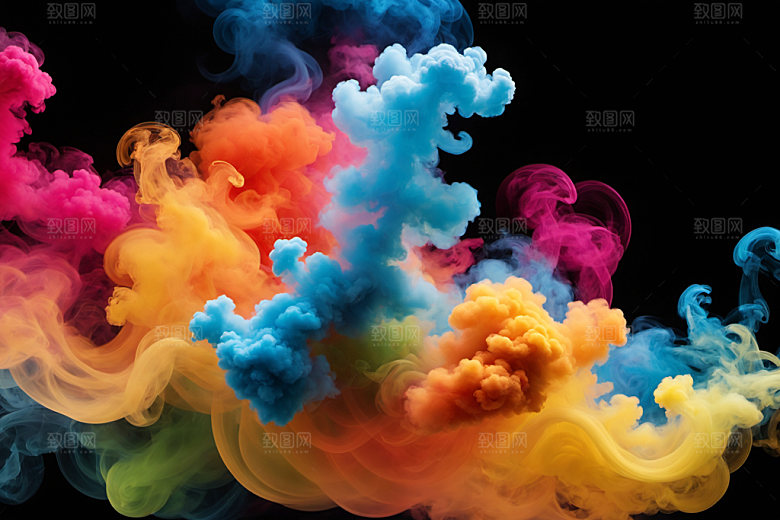 彩色烟雾质感艺术感背景图