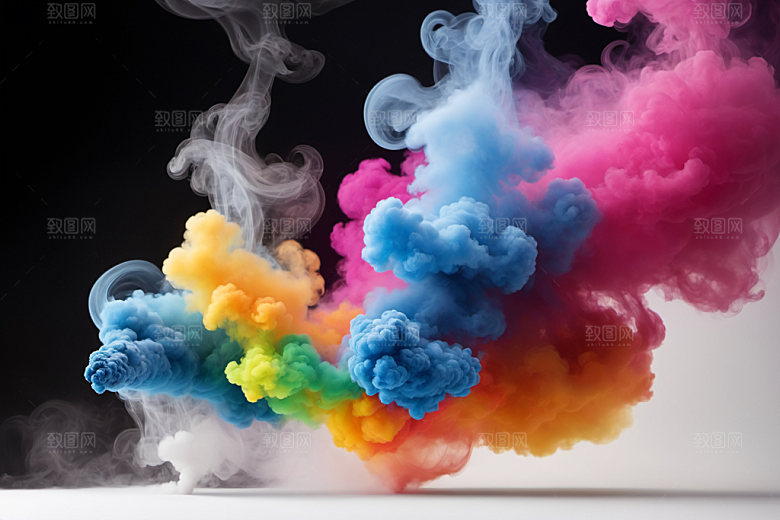 彩色烟雾质感抽象背景图