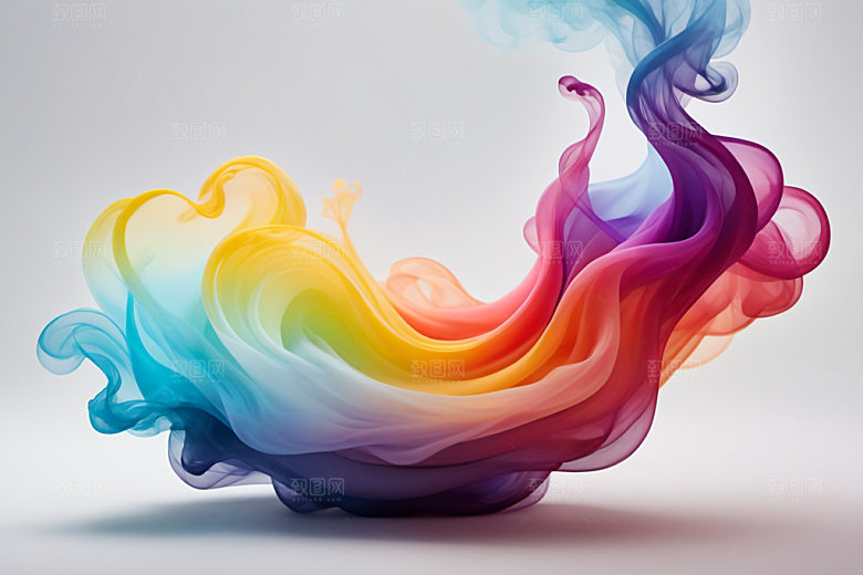 彩色烟雾抽象艺术感背景图