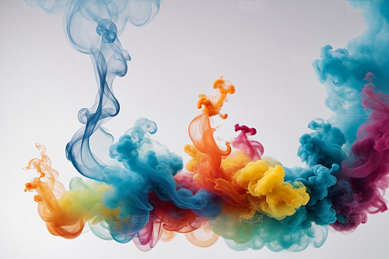 彩色烟雾高清立体背景图