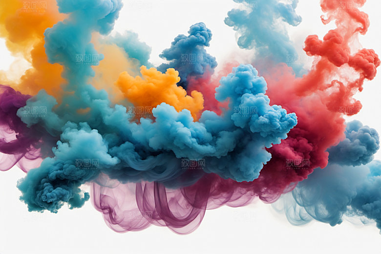 彩色烟雾炫彩艺术感背景图