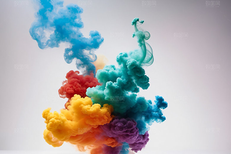 彩色烟雾漂浮质感背景图