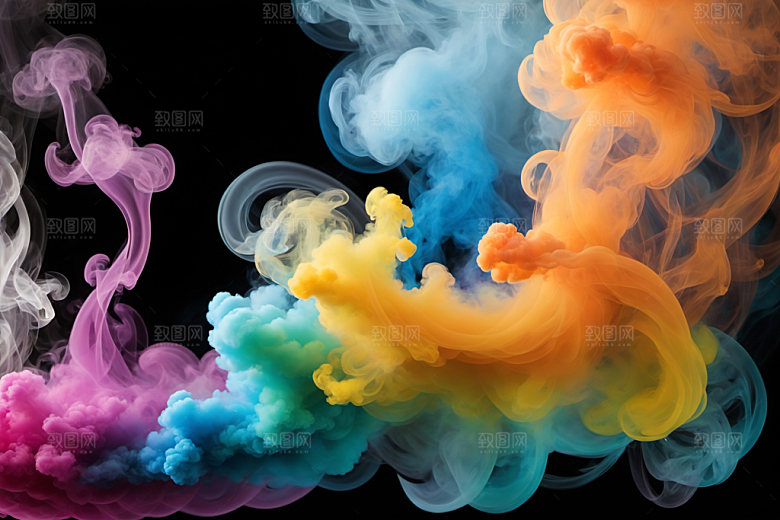 彩色烟雾抽象高清背景图