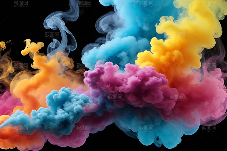彩色烟雾炫彩质感背景图