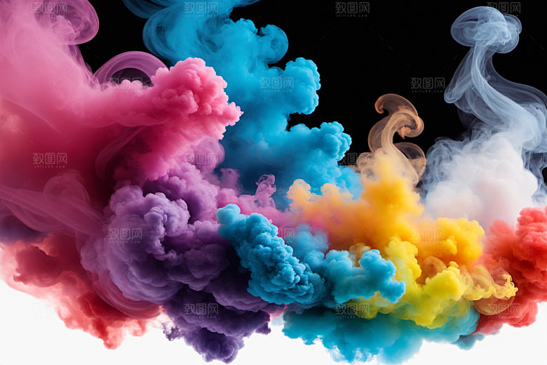 彩色烟雾抽象质感背景图