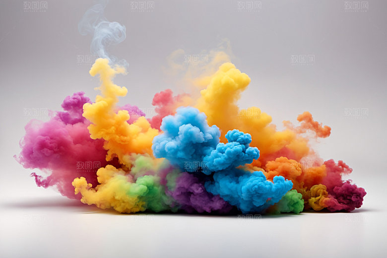彩色烟雾艺术感高清背景图