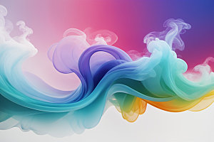 彩色烟雾漂浮立体背景图