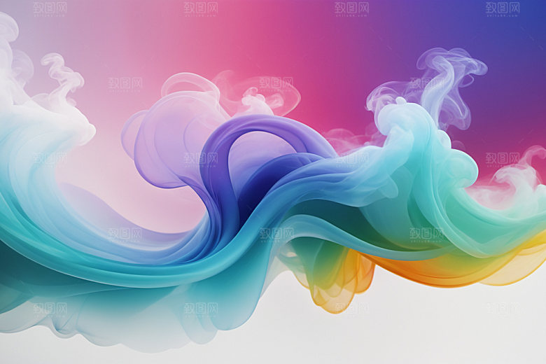 彩色烟雾漂浮立体背景图