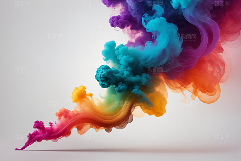 彩色烟雾质感炫彩背景图