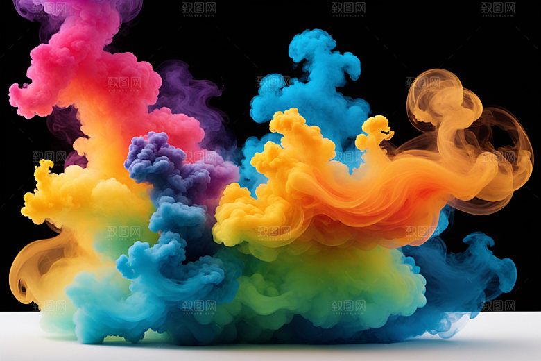 彩色烟雾艺术感质感背景图
