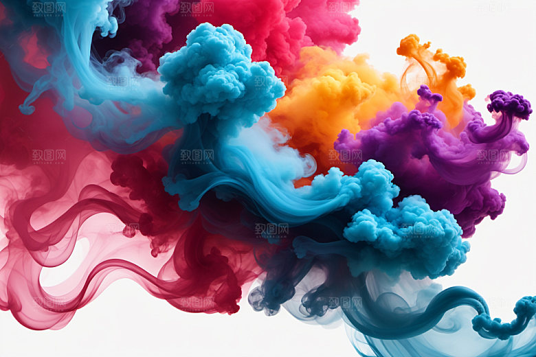 彩色烟雾抽象质感背景图
