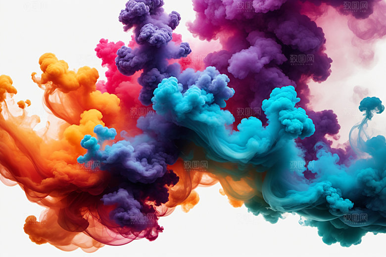 彩色烟雾艺术感炫彩背景图