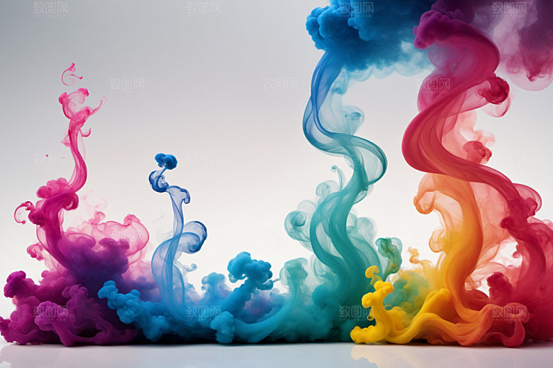 彩色烟雾质感炫彩背景图