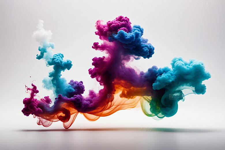 彩色烟雾漂浮质感背景图