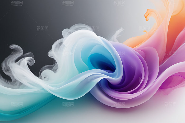 彩色烟雾高清漂浮背景图