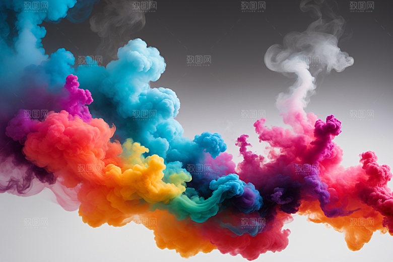 彩色烟雾高清立体背景图