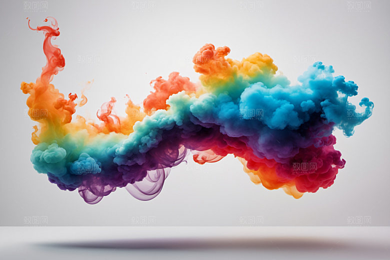 彩色烟雾抽象艺术感背景图