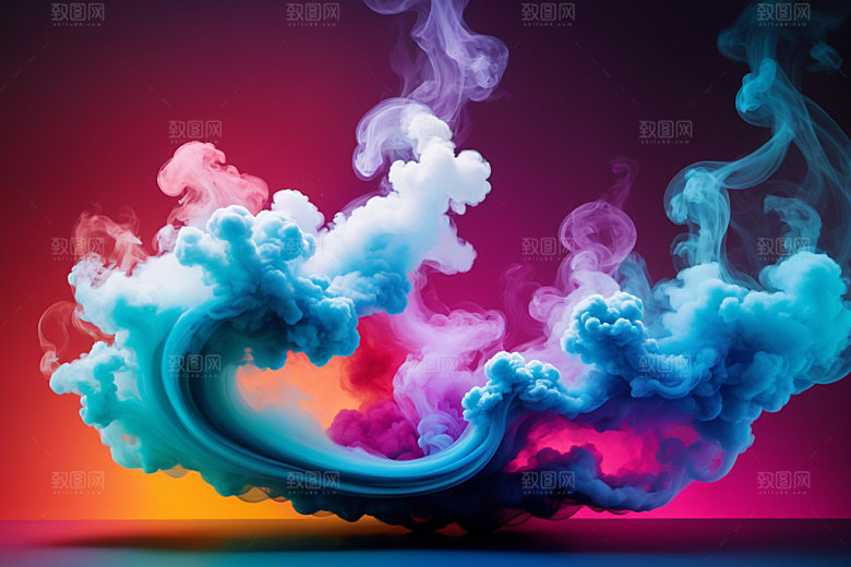 彩色烟雾高清质感背景图