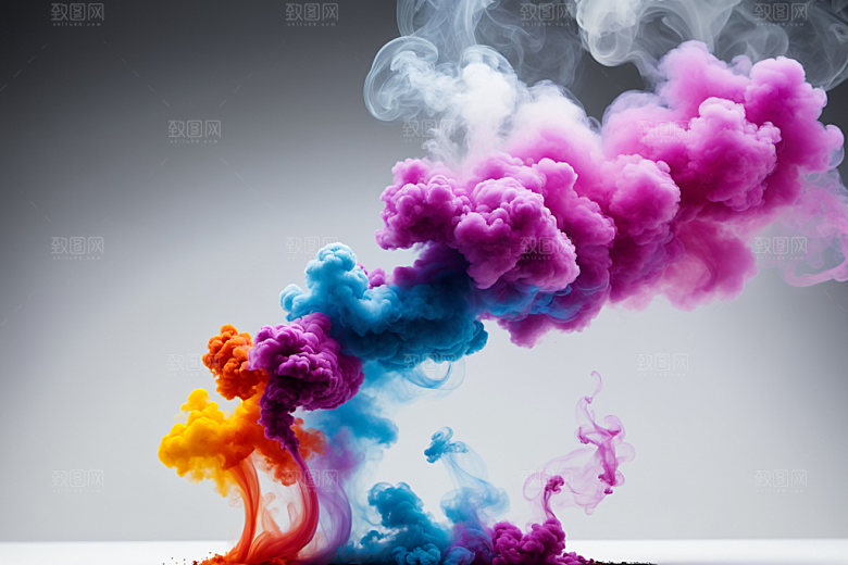彩色烟雾漂浮艺术感背景图