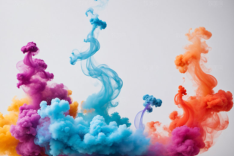 彩色烟雾立体质感背景图