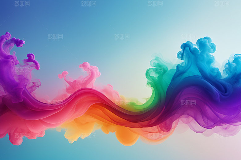 彩色烟雾艺术感质感背景图