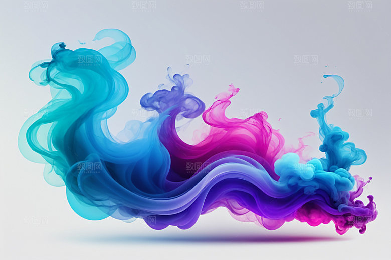 彩色烟雾漂浮艺术感背景图