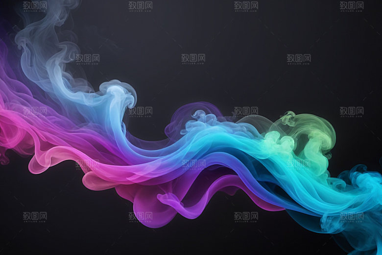 彩色烟雾漂浮艺术感背景图