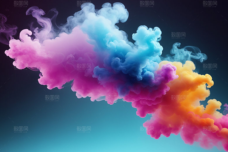 彩色烟雾高清炫彩背景图