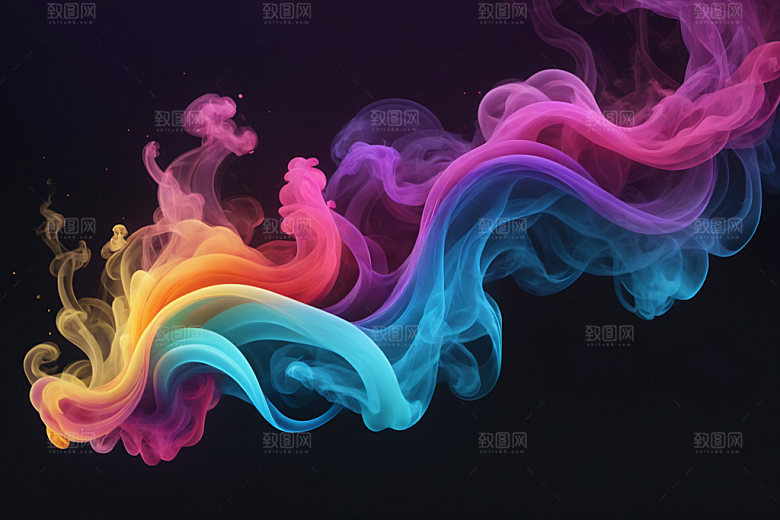 彩色烟雾质感抽象背景图