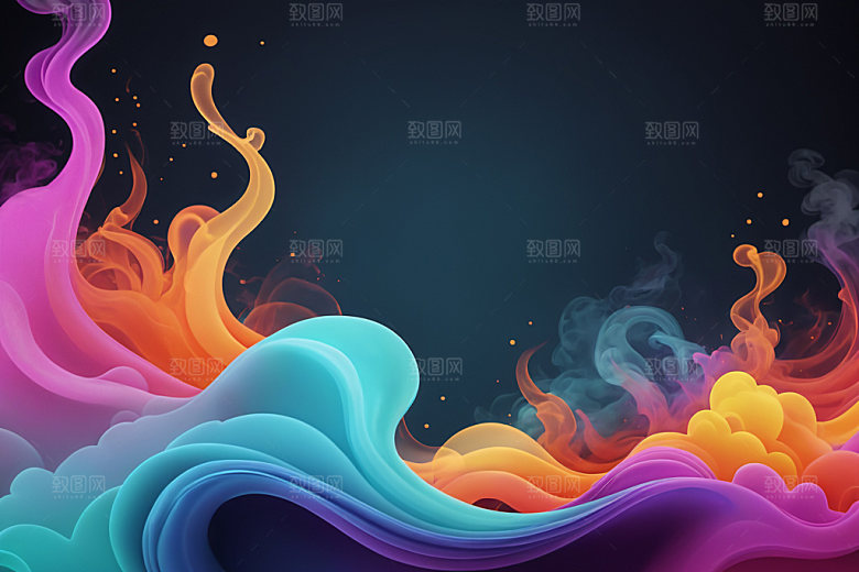 彩色烟雾立体质感背景图