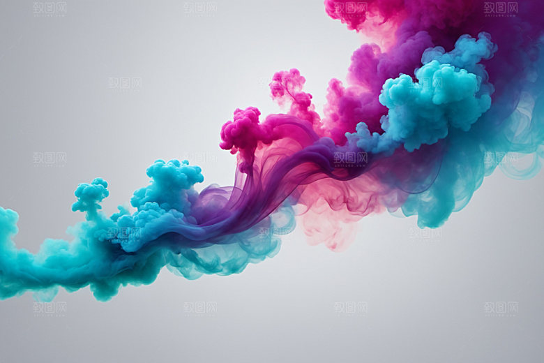 彩色烟雾立体高清背景图