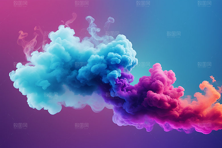 彩色烟雾艺术感高清背景图